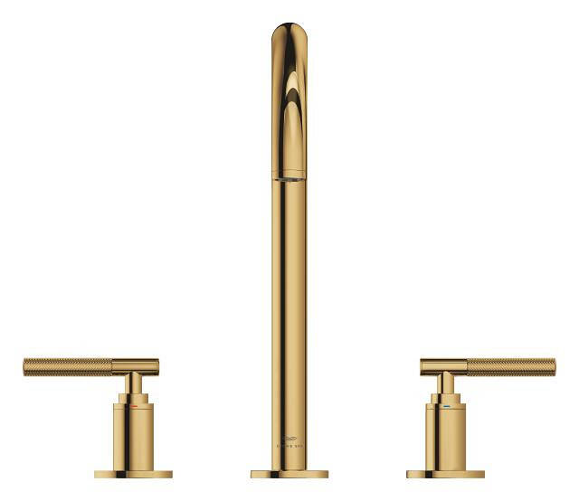Grohe Atrio Private Collection 3 Delikli Ankastre Sifon Kumandalı Lavabo Bataryası (L-Boy), Parlak Altın 20593GL0 - 5