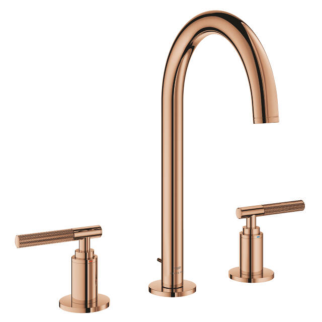 Grohe Atrio Private Collection 3 Delikli Ankastre Sifon Kumandalı Lavabo Bataryası (L-Boy), Parlak Bakır 20593DA0 - 3