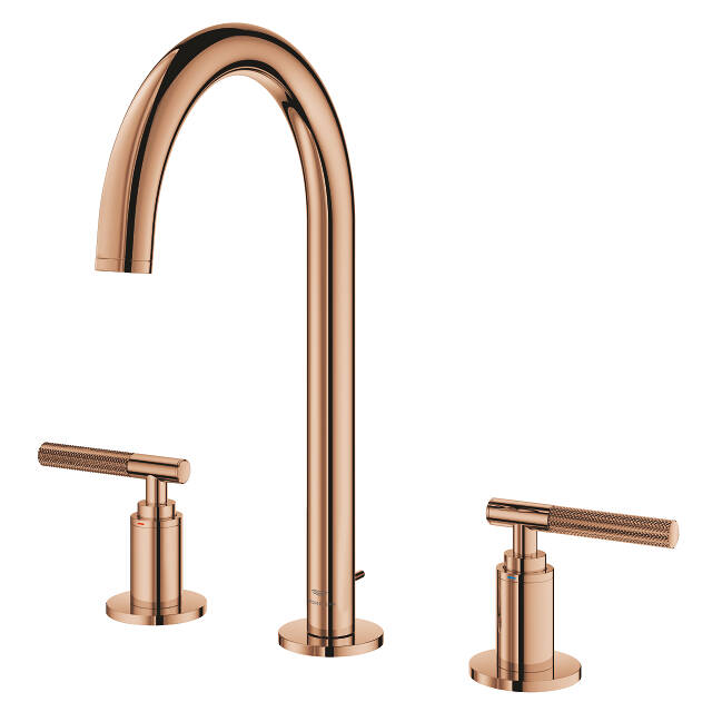Grohe Atrio Private Collection 3 Delikli Ankastre Sifon Kumandalı Lavabo Bataryası (L-Boy), Parlak Bakır 20593DA0 - 6