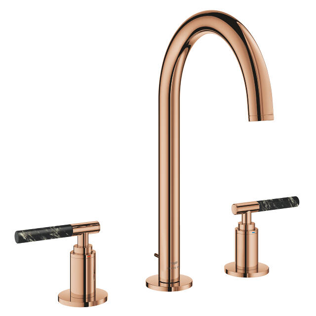 Grohe Atrio Private Collection 3 Delikli Ankastre Sifon Kumandalı Lavabo Bataryası (L-Boy), Parlak Bakır 20593DA0 - 7