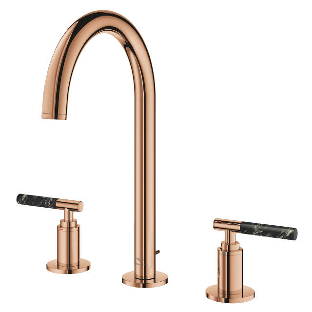 Grohe Atrio Private Collection 3 Delikli Ankastre Sifon Kumandalı Lavabo Bataryası (L-Boy), Parlak Bakır 20593DA0 - 10