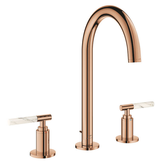 Grohe Atrio Private Collection 3 Delikli Ankastre Sifon Kumandalı Lavabo Bataryası (L-Boy), Parlak Bakır 20593DA0 - 11