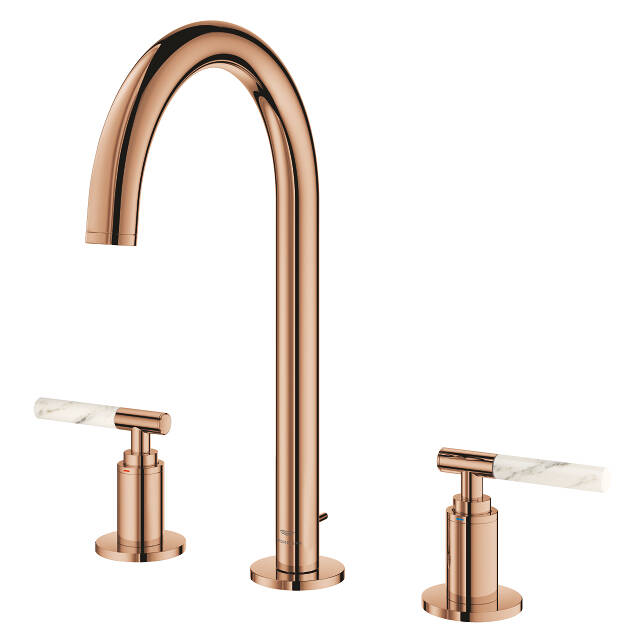 Grohe Atrio Private Collection 3 Delikli Ankastre Sifon Kumandalı Lavabo Bataryası (L-Boy), Parlak Bakır 20593DA0 - 14