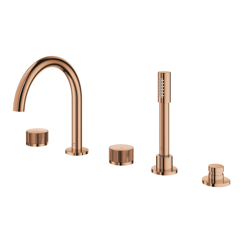 Grohe Atrio Private Collection 5 Delikli Ankastre Küvet Bataryası (Sıva Üstü Grubu), Parlak Bakır 25226DA0 - 3