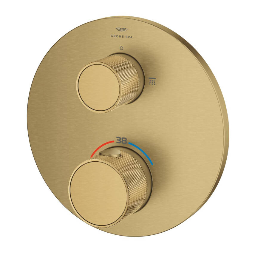 Grohe Atrio Private Collection Ankastre Termostatik Banyo Bataryası (2 Yollu, Sıva Üstü Grubu), Fırçalı Altın 24396GN0 - 4