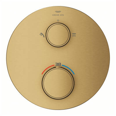 Grohe Atrio Private Collection Ankastre Termostatik Banyo Bataryası (2 Yollu, Sıva Üstü Grubu), Fırçalı Altın 24396GN0 - 3