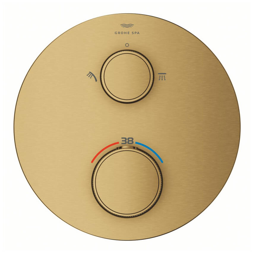 Grohe Atrio Private Collection Ankastre Termostatik Banyo Bataryası (2 Yollu, Sıva Üstü Grubu), Fırçalı Altın 24396GN0 - 3