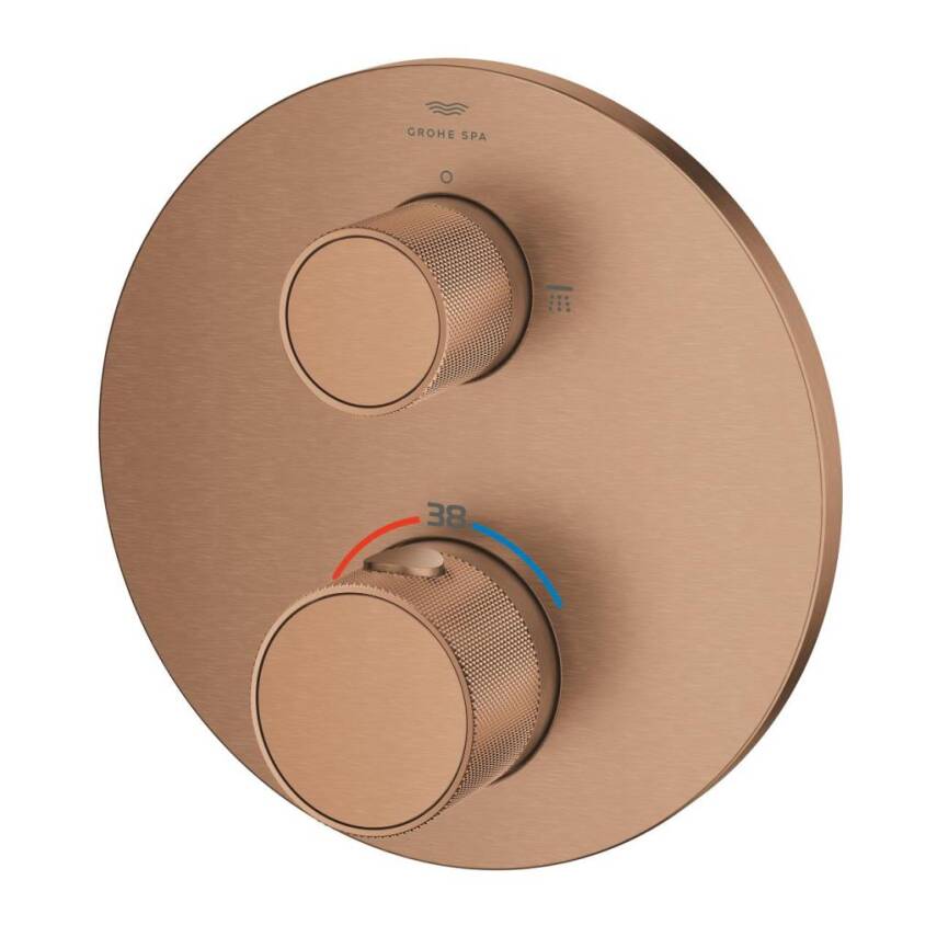 Grohe Atrio Private Collection Ankastre Termostatik Banyo Bataryası (2 Yollu, Sıva Üstü Grubu), Fırçalı Bakır 24396DL0 - 3