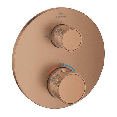 Grohe Atrio Private Collection Ankastre Termostatik Banyo Bataryası (2 Yollu, Sıva Üstü Grubu), Fırçalı Bakır 24396DL0 - 1
