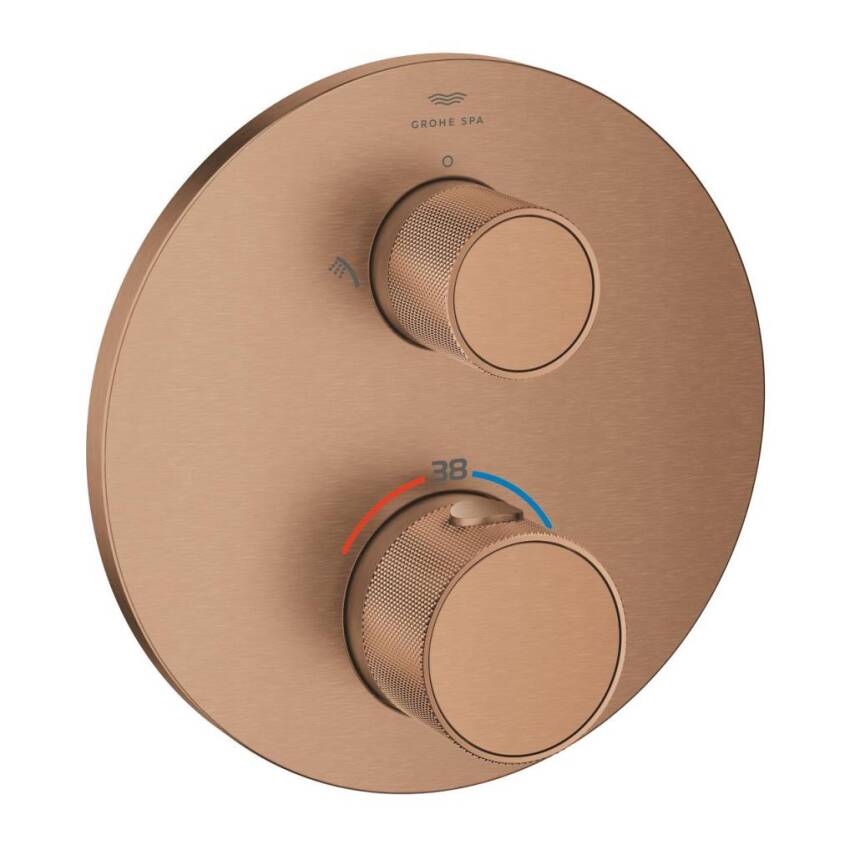 Grohe Atrio Private Collection Ankastre Termostatik Banyo Bataryası (2 Yollu, Sıva Üstü Grubu), Fırçalı Bakır 24396DL0 - 1