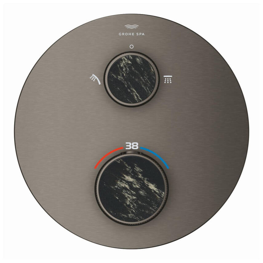 Grohe Atrio Private Collection Ankastre Termostatik Banyo Bataryası (2 Yollu, Sıva Üstü Grubu), Fırçalı Sert Grafit 24396AL0 - 6