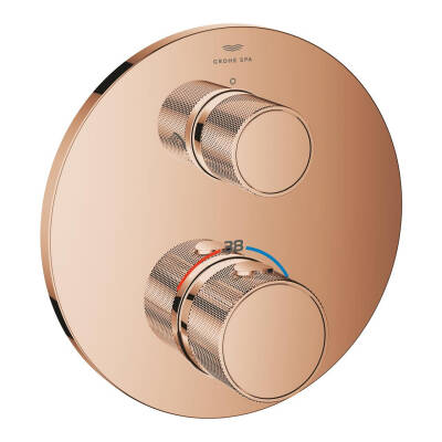 Grohe Atrio Private Collection Ankastre Termostatik Banyo Bataryası (2 Yollu, Sıva Üstü Grubu), Parlak Bakır 24396DA0 - 1