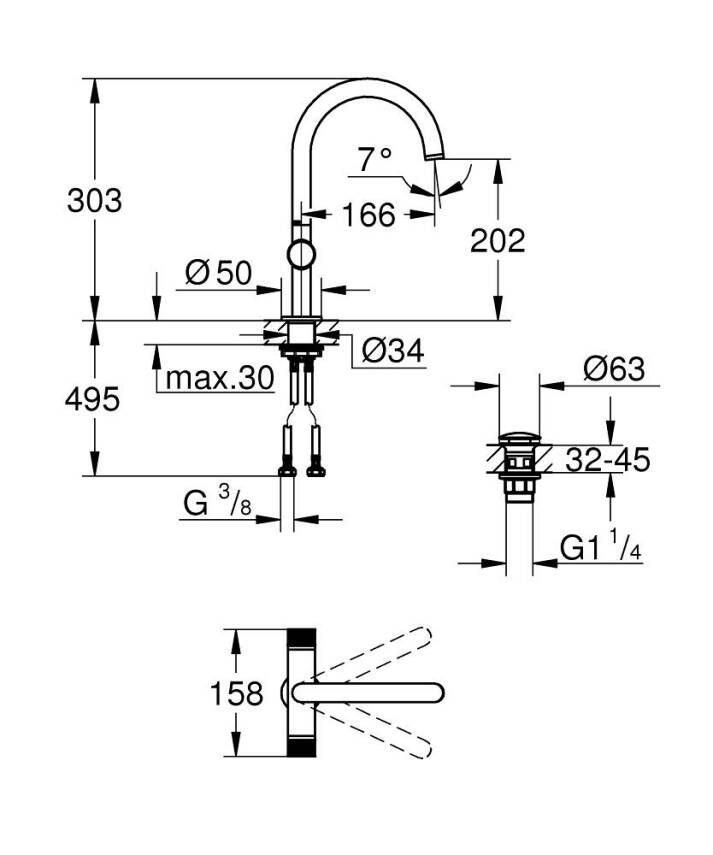 Grohe Atrio Private Collection Yüksek Lavabo Bataryası, Fırçalı Altın (L-Boy) 21138GN0 - 4