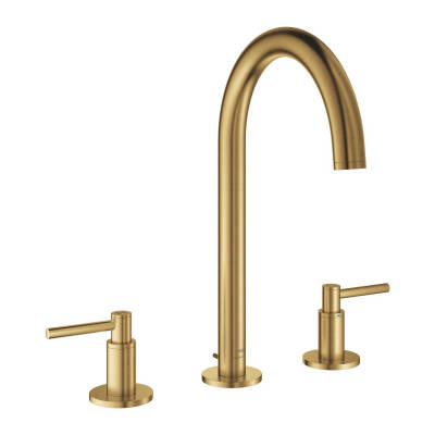 Grohe Atrio 3 Delikli Ankastre Lavabo Bataryası, Sifon Kumandalı, Fırçalı Altın 20649GN0 - 1