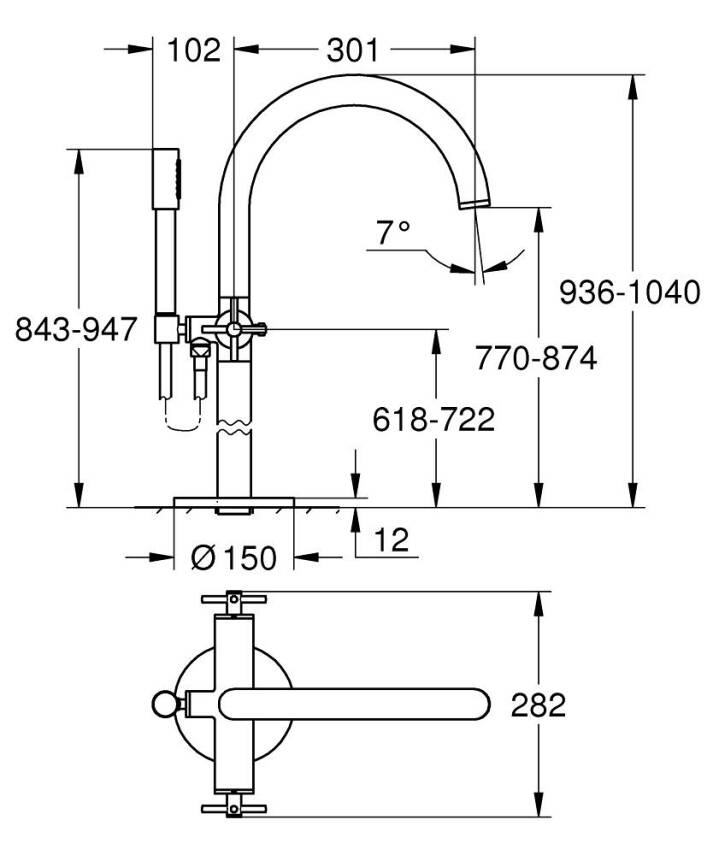 Grohe Atrio Yerden Küvet Bataryası (Sıva Üstü Grubu), Parlak Bakır 25272DA0 - 2