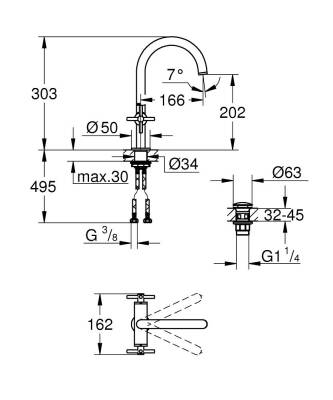Grohe Atrio Yüksek Lavabo Bataryası (L-Boy) Krom 21144000 - 3