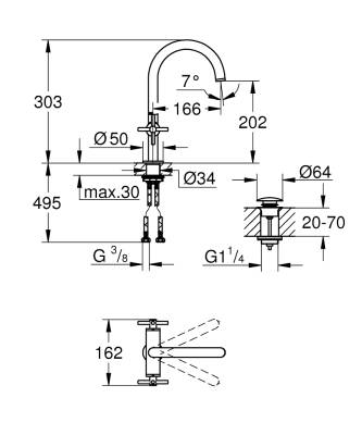 Grohe Atrio Yüksek Lavabo Bataryası (L-Boy), Paslanmaz Çelik 21144DC0 - 3