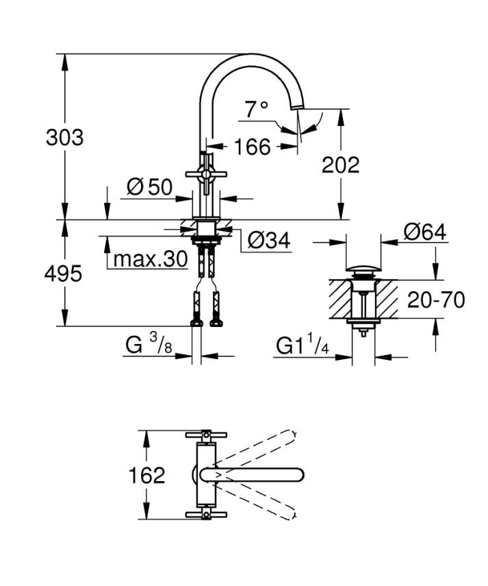 Grohe Atrio Yüksek Lavabo Bataryası (L-Boy), Paslanmaz Çelik 21144DC0 - 3