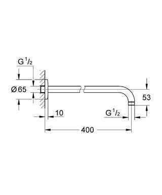Grohe Bau Contemporay Tepe Duşu Dirseği 400 mm 27851000 - 2