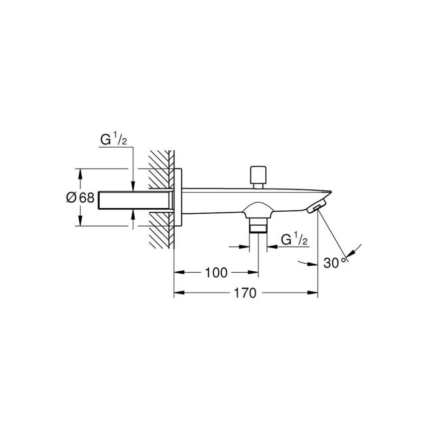 Grohe BauCosmopolitan Neutral Yön Değiştiricili Çıkış Ucu Krom 13425001 - 2