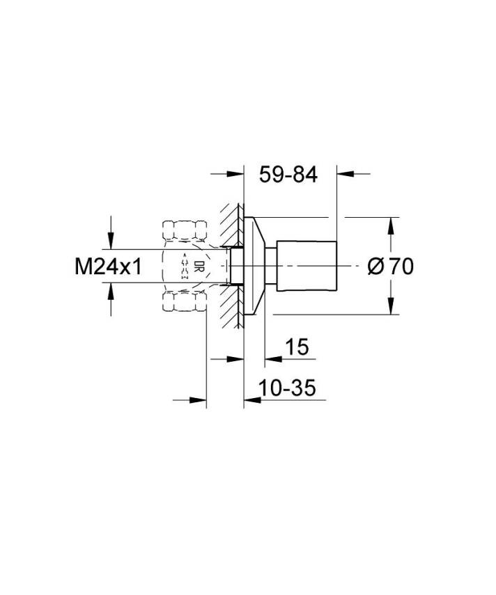 Grohe Bau Cosmopolitan Ankastre Stop Valf (Sıva Üstü Grubu), Fırçalı Altın 19917GN0 - 4
