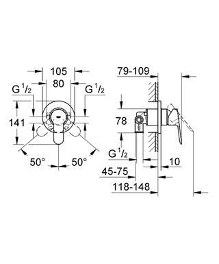 Grohe Bauedge Ankastre Duş Bataryası 29040000 - 2