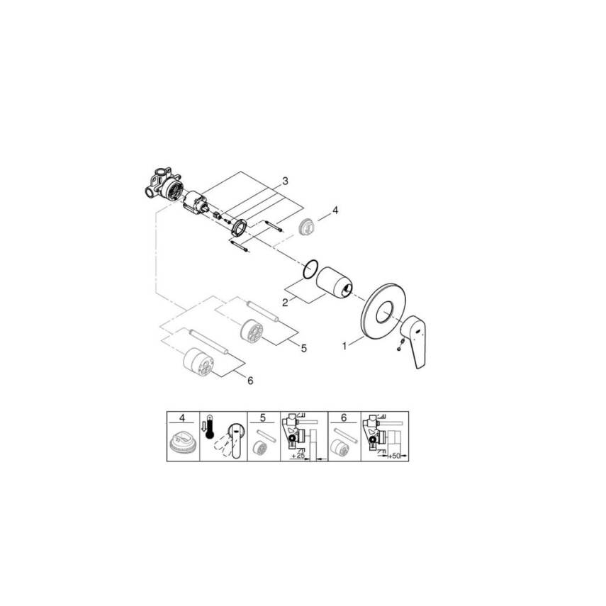 Grohe Bauedge Ankastre Duş Bataryası Krom 29040001 - 4