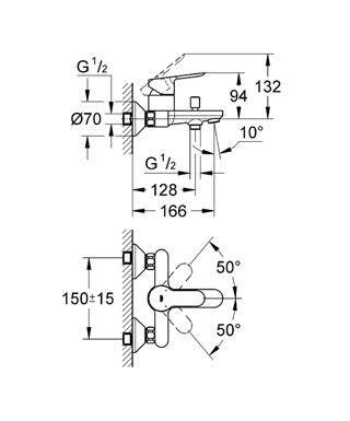 Grohe BauEdge Banyo Bataryası Krom 23605000 - 2
