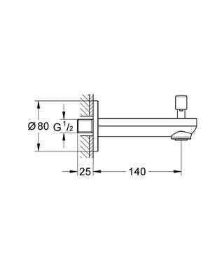 Grohe Bauedge Yöndeğiştiricili Çıkış Ucu Krom 13257R00 - 2
