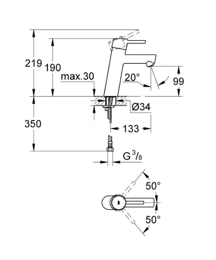 Grohe Concetto Lavabo Bataryası Krom 23451001 - 3