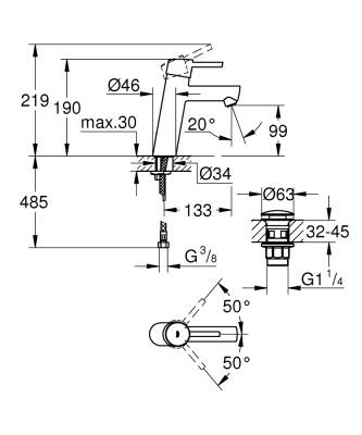 Grohe Concetto Lavabo Bataryası (M-Boy) Krom 23932001 - 2