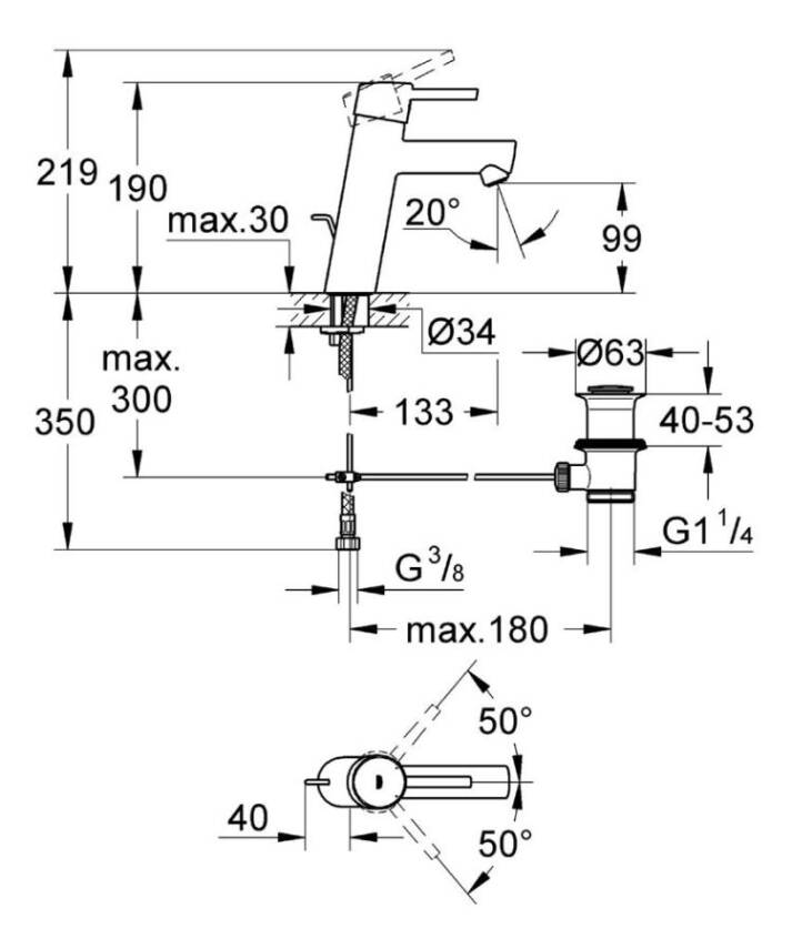Grohe Concetto Sifon Kumandalı Lavabo Bataryası Krom 23450001 - 2