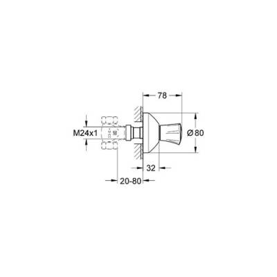 Grohe Costa L Ankastre Stop Valf (Sıva Üstü Grubu) Krom 19808001 - 2