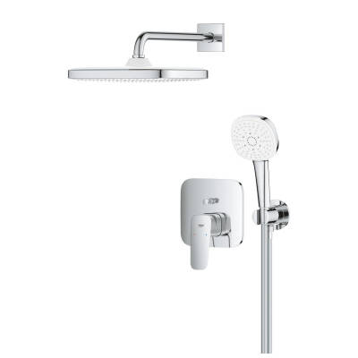 Grohe Cubeo Ankastre Banyo Bataryası, Tepe ve El Duşu Seti Krom 1053360000 - 3