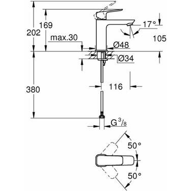 Grohe Cubeo Lavabo Bataryası, M-Boy Krom 1017550000 - 4