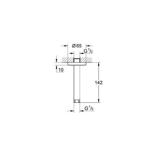 Grohe Duş Başlığı Dirseği, 142mm Krom 28724000 - 2
