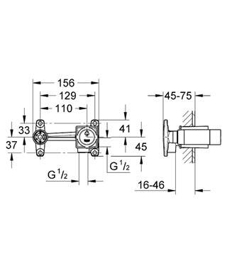 Grohe Duvardan Ankastre Lavabo Bataryası İçin Ank 23200000 - 2