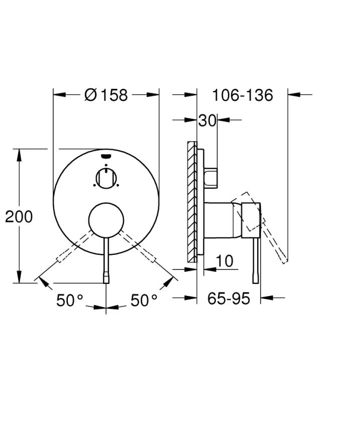 Grohe Essence Ankastre Banyo/Duş Bataryası (Sıva Üstü Grubu), 3 Yollu, Fırçalı Altın 24169GN1 - 4
