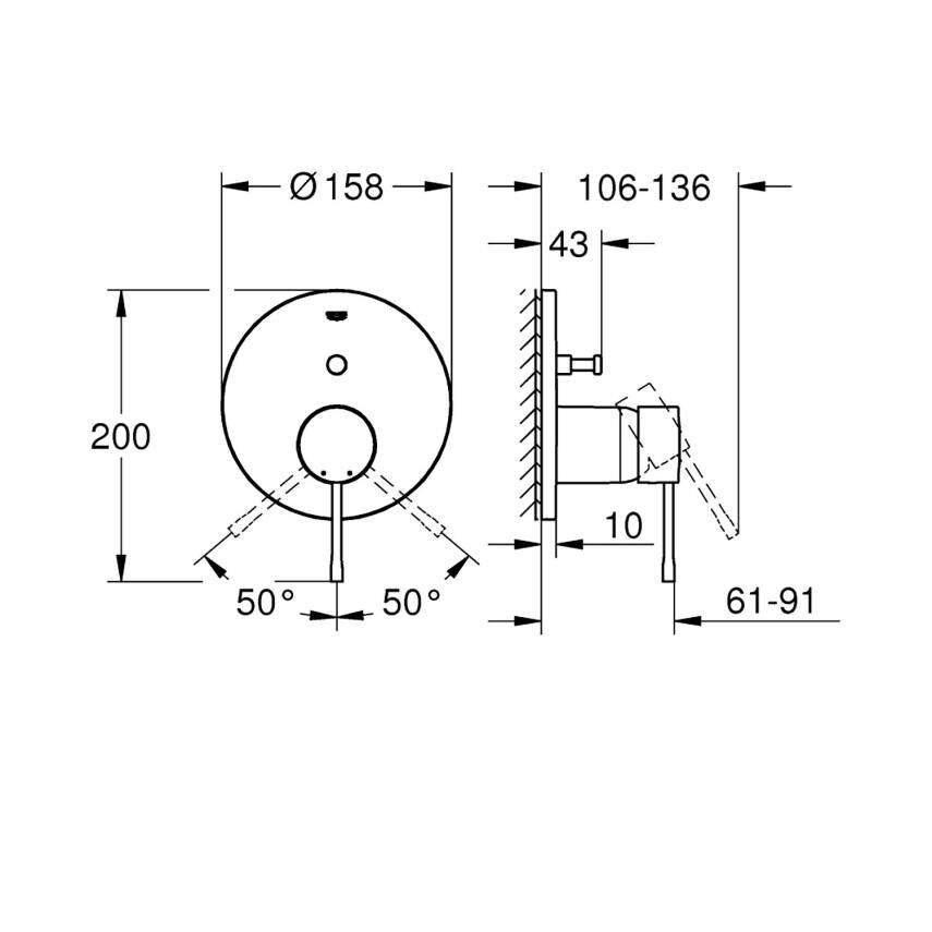 Grohe Essence Ankastre Banyo/Duş Bataryası (Sıva Üstü Grubu) Altın 24058GL1 - 4