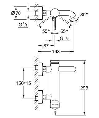 Grohe Essence Banyo Bataryası Parlak Bakır 33624DA1 - 2