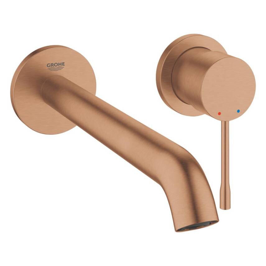 Grohe Essence Duvardan Ankastre Lavabo Bataryası L-Boyut (Sıva Üstü Grubu) Fırçalı Bakır 29193DL1 - 1