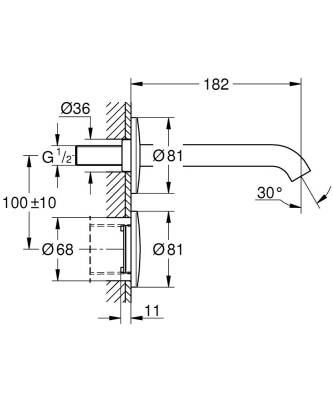 Grohe Essence E Ankastre Fotoselli Lavabo Bataryası Tek Su Girişli 36447000 - 2