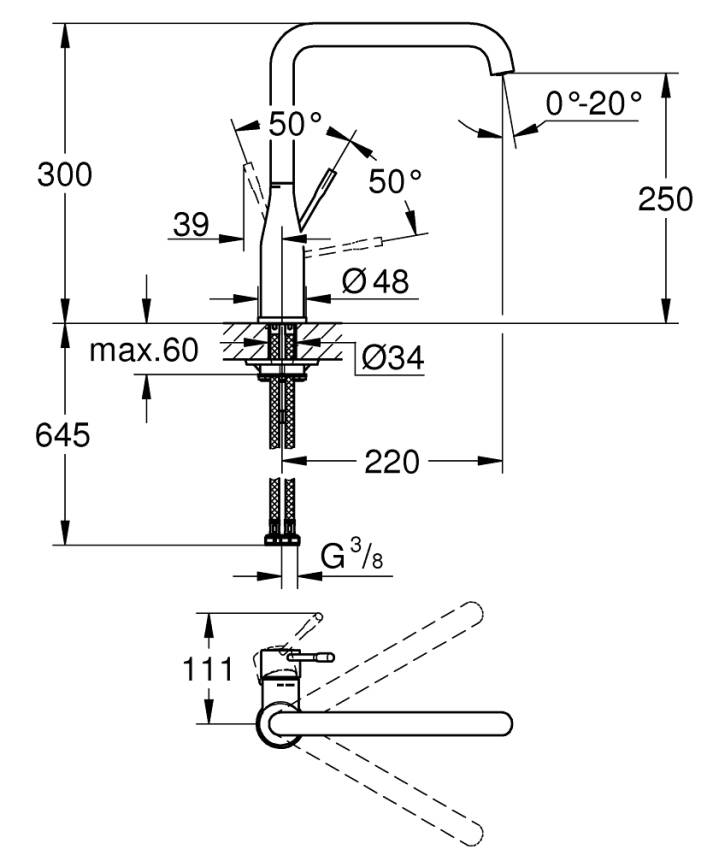 Grohe Essence Eviye Bataryası, Parlak Bakır 30505DA0 - 3