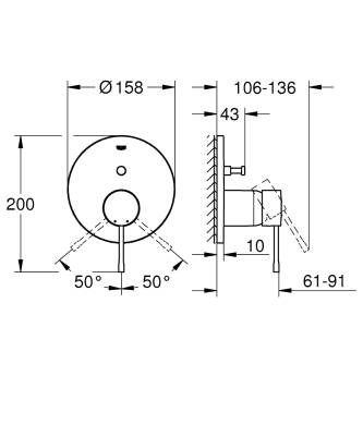 Grohe Essence New Ankastre Banyo/Duş Bataryası (Sıva Üstü Grubu) Bakır 24167DA1 - 4