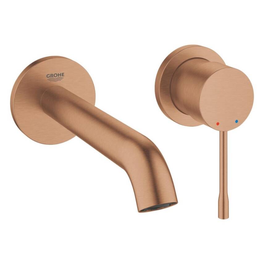 Grohe Essence New Duvardan Ankastre Lavabo Bataryası (Sıva Üstü Grubu) Fırçalı Bakır 29192DL1 - 1