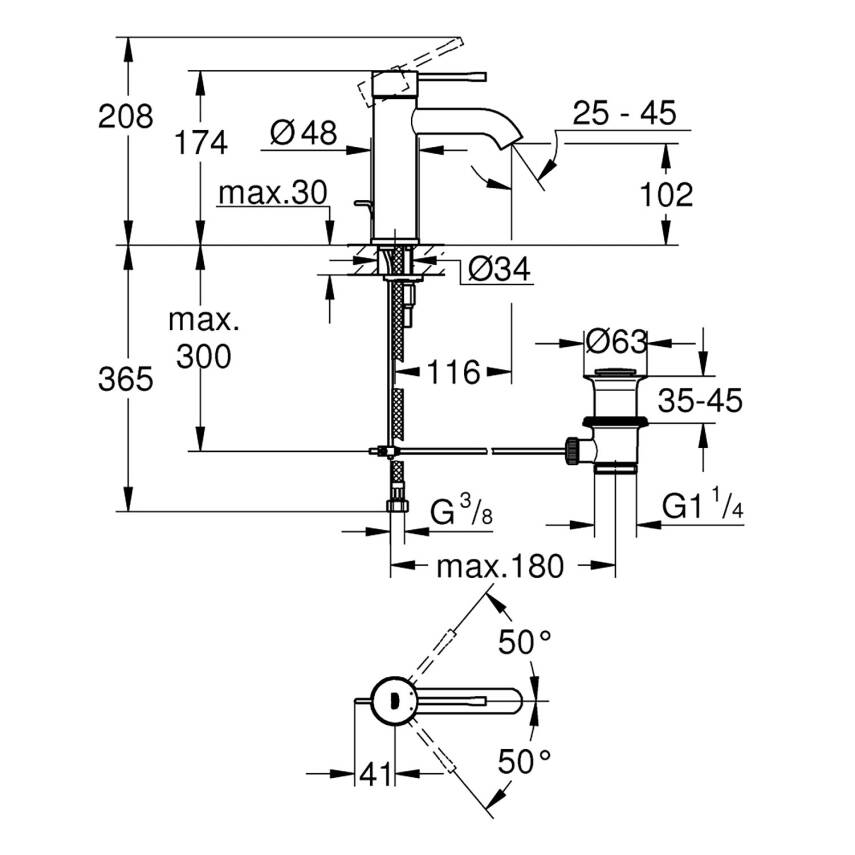 Grohe Essence New Lavabo Bataryası Antrasit 23589A01 - 2