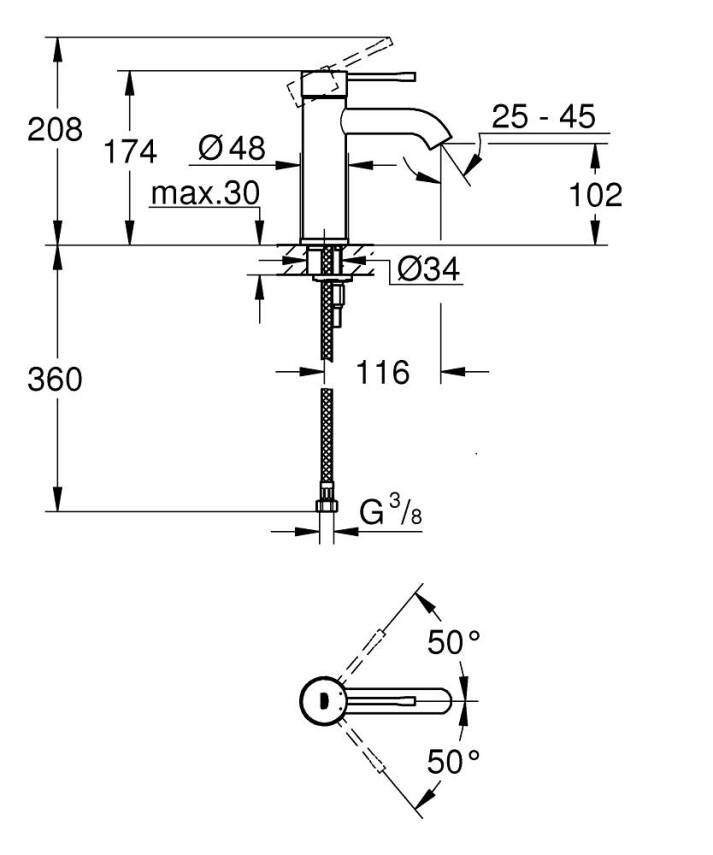 Grohe Essence New Lavabo Bataryası Bakır 24172DA1 - 2