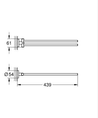Grohe Essentials 2'li Havluluk, Mat Siyah 1024672430 - 3
