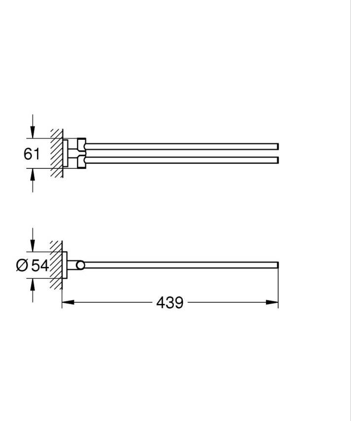 Grohe Essentials 2'li Havluluk, Mat Siyah 1024672430 - 3