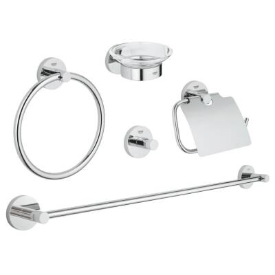 Grohe Essentials Beşli Banyo Aksesuar Seti Krom 40344001 - 1